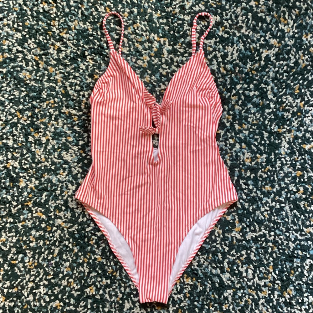 Red and White Swimsuit